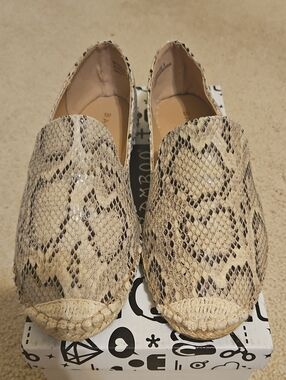 BAMBOO Beige Snake-Print Espadrille Slip-On